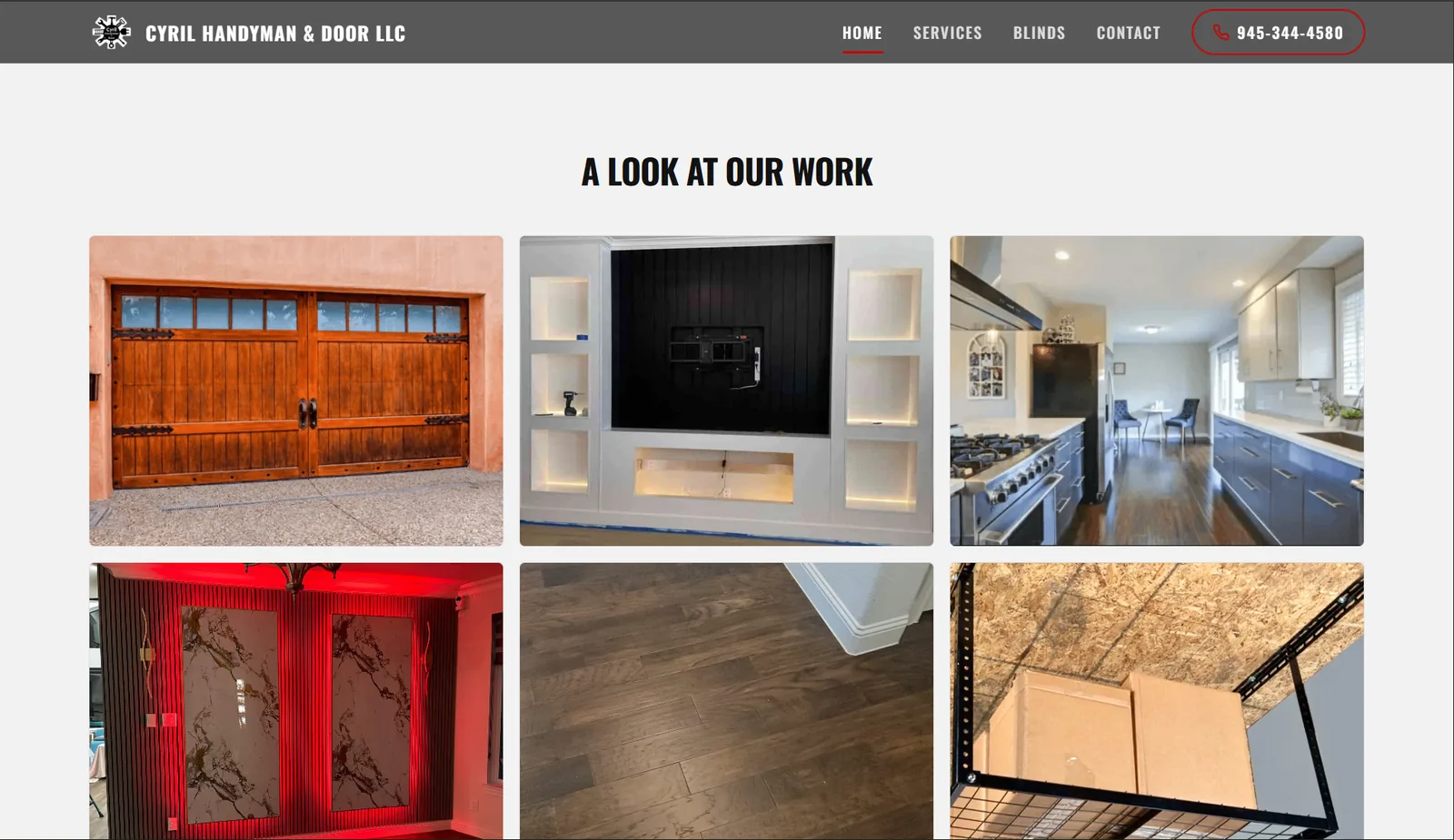 Cyril Handyman & Door gallery of completed garage door, media wall, and kitchen projects